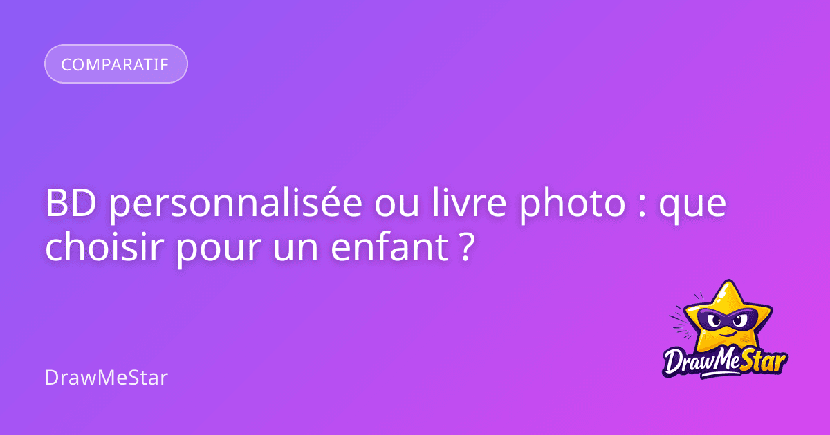 Un enfant assis dans un fauteuil lisant une bande dessinée colorée avec enthousiasme, à côté d'un album photo classique ouvert.