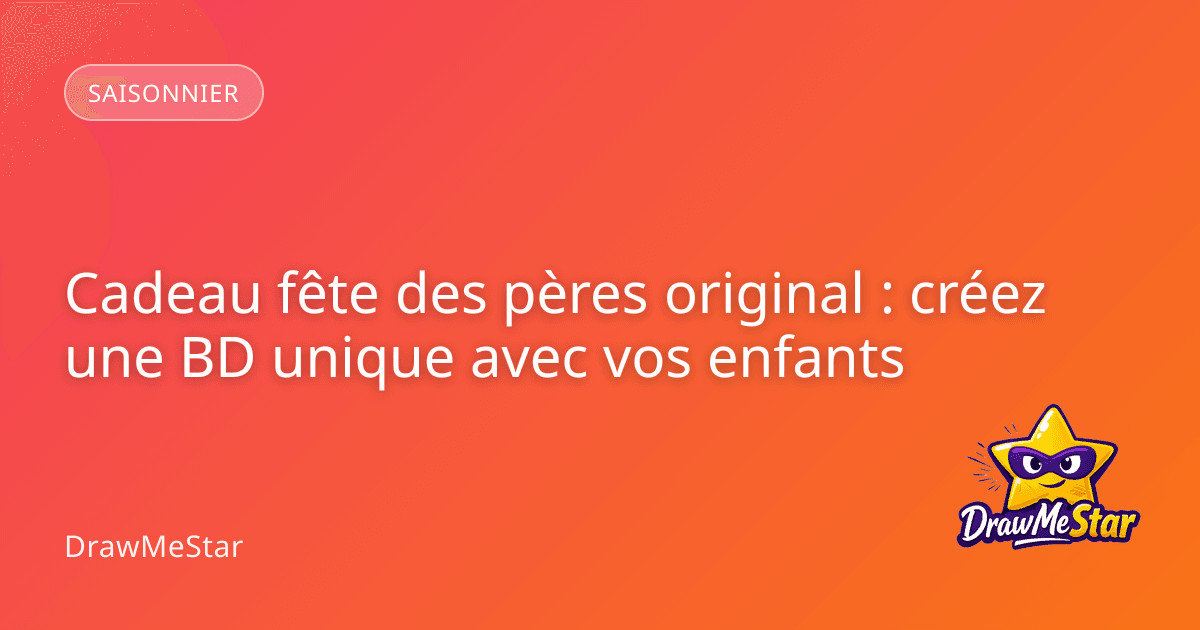 Un enfant et son père lisant ensemble une bande dessinée personnalisée mettant en scène le père en super-héros.