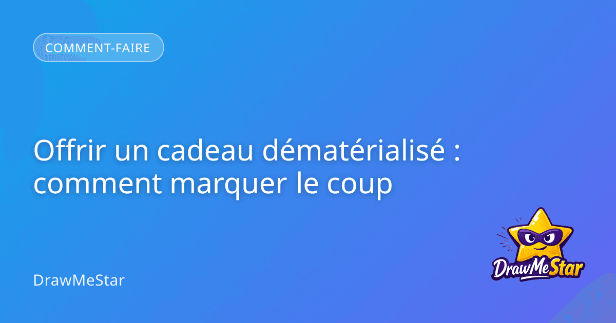 Un enfant ouvrant un cadeau avec un air surpris et joyeux, tenant une tablette affichant une bande dessinée personnalisée.