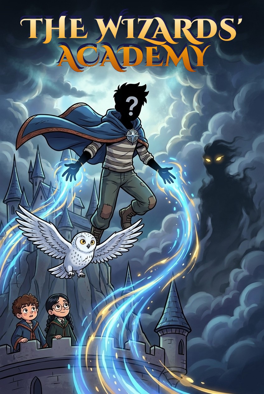 Cover of the personalised comic “The Wizards' Academy”